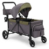 Jeep Sport All-Terrain Stroller Wagon by Delta Children - Includes Canopy, Parent Organizer, Adjustable Handlebar, Snack Tray & Cup Holders, Grey/Olive Green