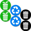 Recycle and Trash Logo Stickers - Organize Trash - for Metal or Plastic Garbage cans, containers and Bins - Indoor & Outdoor - Home, Kitchen, Office - Premium Decal (Compost, Small)