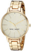 Nine West Women's Crystal Accented Gold-Tone Bracelet Watch