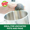 Scotch-Brite Stainless Steel Scrubbers, Durable, Ideal for Uncoated Cookware, 16 Scrubbers