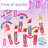 Barbie -Townley Girl Movie 7 Piece Vegan Plant Based Party Favor Lip Gloss Makeup Set for Girls Kids Toddlers, Perfect for Parties Sleepovers Makeovers Birthday Gift for Girls above 3 Yrs