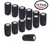 4 Inch Vet Wrap Tape Bulk (Black) (Pack of 12) Self Adhesive Adherent Adhering Flex Bandage Grip Roll for Dog Cat Pet Horse