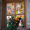 Christmas Window Clings, Snowman Snowflake Ornaments Glitter Window Decals, Double-Side Removable Glitter Stickers for Home Party Supplies