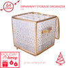 Simplify 64 Count Ornament Storage Box | Plastic | Decorative Organizer | Storage Bin | Gold | L12 x W12 x H12