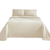 SUPERIOR Jacquard Matelasse Fleur De Lis 100% Cotton Medallion 3-Piece Bedspread Set - King, Ivory