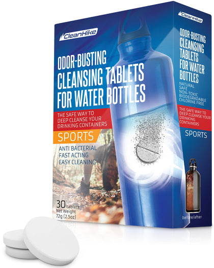 Tumbler Water Bottle Cleaning Tablets - (30 Tablets) All Natural Ingredient, Great for All Stainless, Plastics, Ceramic and Glass Drinking Containers, Individually Packed (1)