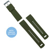 BARTON WATCH BANDS Quick Release Elite Silicone Watch Bands, Army Green Top/Black Bottom, 18mm