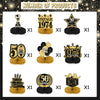 Refavor 9Pcs 50th Birthday Decorations - Black Gold 50th Birthday Party Decorations for Men Women 1974 Vintage Table Decor Supplies Honeycomb Centerpieces Happy 50 Years Birthday Decoration Decor