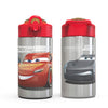 Zak Designs Disney Cars 3 - Stainless Steel Water Bottle with One Hand Operation Action Lid and Built-in Carrying Loop, Kids Water Bottle with Straw Spout is Perfect for Kids (15.5 oz, 18/8, BPA-Free)