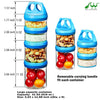 SELEWARE Portable Stackable Food Storage Containers for Snacks Formula Powder and Drinks Twist Lock System Airtight Leak-proof BPA and Phthalate Free 4 Piece Jars 31oz Blue