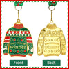 Abaokai Christmas Ugly Sweater Medal Christmas Style Neck Ribbon, Award Contest Medals Christmas Tree Ornament for Ugly Sweater Contest Party, Best Ugly Christmas Sweater Trophy Award