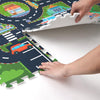 PLAY 10 Foam Playmat for Babies, Interlocking Foam Tiles, Foam Floor Mats City Road Track Puzzle Mat 12 Pieces