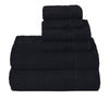 Belizzi Home Ultra Soft 6 Pack Cotton Towel Set, Contains 2 Bath Towels 28x55 inch, 2 Hand Towels 16x24 inch & 2 Wash Coths 12x12 inch, Ideal for Everyday use, Compact & Lightweight - Black