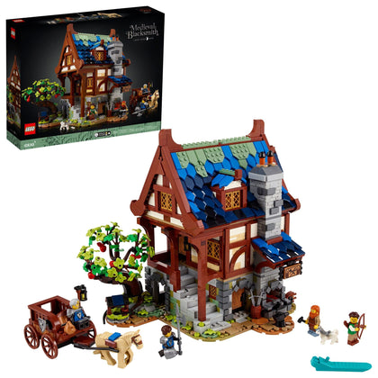 LEGO Ideas Medieval Blacksmith 21325 Building Set, Model Kit for Adults to Build, Collectible Display House with Workshop, Home DÃ©cor Gift Idea