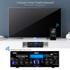 Pyle Wireless Bluetooth Power Amplifier System - 200W Dual Channel Sound Audio Stereo Receiver w/ USB, SD, AUX, MIC IN w/ Echo, Radio, LCD - Home Theater Entertainment via RCA, - PDA6BU,Black