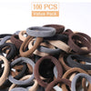 100 Pcs Thick Seamless Brown Hair Ties, Ponytail Holders Hair Accessories No Damage for Thick Hair (Natural Colors)