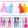 75Pcs Doll Clothes and Accessories Fashion Design kit for 11.5 Inch Doll Dress Up Including 2 Wedding Gown Dresses 1 Fashion Dress 2 Party Dress 8 Mini Dresses 3 Tops and Pants 10 Shoes 6 Necklaces