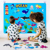 Craftstory 41 Pcs Under The Sea Teaching Felt Flannel Board for Toddlers 3.5 Ft Ocean Creature Storytelling Aquarium Interactive Sensory Wall Activity Play Mermaid Diver Shark Gifts Montessori Crafts