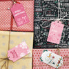 120 Pcs Pink Christmas Gift Tag Winter Paper Gift Tags Christmas Hanging Tags Labels with String for Christmas Holiday Party Gift Wrapping Xmas Decor, 10 Styles