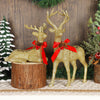 Juegoal Christmas Tabletop Decorations, Set of 2 Glitter Golden Reindeer Figurines, 12.6