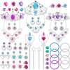 NINAOR 56 Pack Princess Jewelry for Girls Princess Dress Up Accessories Kids Play Jewelry for Girls Included Crown Wand Necklace Bracelet Rings Earrings Great as Princess Party Decoration