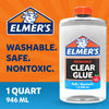 Elmer's Clear Liquid School Glue, Slime Glue, & Craft Glue, Large 1 Quart for School Supplies & Slime Supplies, Washable Glue