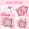 JOYIN 28 Players Valentine's Day Bingo Set, Bingo Game Cards for Kids Party Card Games, School Classroom Games, Valentine Party Supplies, Family Activity