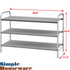 Simple Houseware 3-Tier Shoe Rack Storage Organizer, Grey