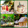 Haooryx 100Pcs Christmas Mini Resin Ducks Glitter Miniature Christmas Hat Duck Figures Shine Tiny Duck Ornaments Micro Landscape Fairy Garden Dollhouse Accessories for Xmas Birthday Party Decor