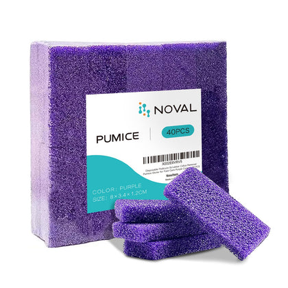 NOVAL Pumice Stone for Feet Scrubber Dead Skin Disposable Foot Pumice Foot Callus Remover Pedicure Tools Purple Pumice Sponge Nail Salon Home Use,40 PCS