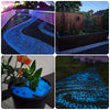 NAMTSO Glow in The Dark Rocks Outdoor, 500pcs Blue Glow Rocks for Landscaping, Walkway Pathway Backyard, Aquarium & Fish Tank Glowing Rocks