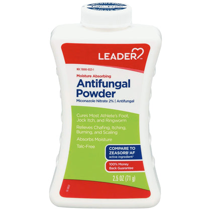 Leader Athlete's Foot AF Powder, Moisture Absorbing, Talc-Free, 2.5 oz, Compare to Zeasorb, Pack of 1