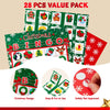 JOYIN 28 Players Christmas Bingo Cards (5x5) for Kids Xmas Party Supplies Goodies Games, Kids School Classroom Goody Gift Filler Stuffers, Indoor Family Activities (Christmas)