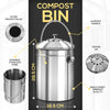 Utopia Kitchen Compost Bin for Kitchen Countertop - 1.3 Gallon Compost Bucket for Kitchen with Lid - Includes 1 Spare Charcoal Filter (Silver)