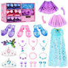 HUUIDY Princess Dress Up Toys & Jewelry Boutique, Girls Dress Up Toys with 3 Pairs Shoes, Princess Skirt, Cloak, Crowns, Princess Accessories, Princess Costumes Gifts Toys for Girls