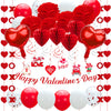 41Pcs Valentines Day Party Decoration Kit with 1 Valentine Banner 4 XO Garland Banner 12 Hanging Swirls 6 Paper Fans 4 Pompms 2 Love Balloons 12 Sequin Balloons Valentines Party Supplies Home Decor