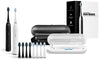 Aquasonic Duo - Dual Handle Ultra Whitening 40,000 VPM Wireless Charging Electric ToothBrushes - 3 Modes with Smart Timers - 10 Dupont Brush Heads & 2 Travel Cases Included