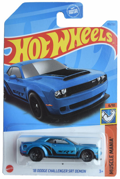 Hot Wheels '18 Dodge Challenger SRT Demon, Muscle Mania 6/10 [Blue] (HCW30-M9C0P)