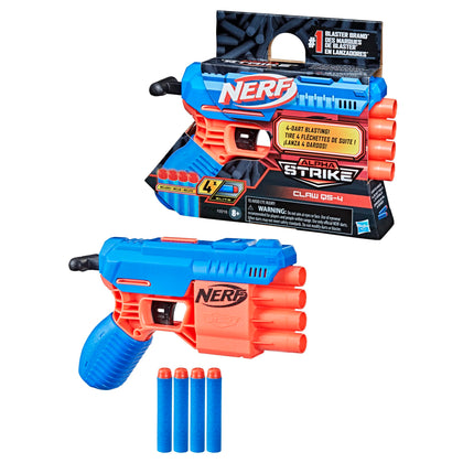 Nerf Alpha Strike Claw QS-4 Blaster 4 Official Nerf Elite Foam Darts