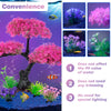 Ameliade Aquarium Artificial Plastic Plants Decoration, Pink Cherry Blossom Tree & Grass Aquarium Decor Set, Goldfish Betta Fish Tank Decorations Hides Accessories ?Pink