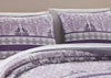 Kids Zone Home Linen Bedspread Set Damask Printed Pattern Lavender Purple White Grey New (King/California King)