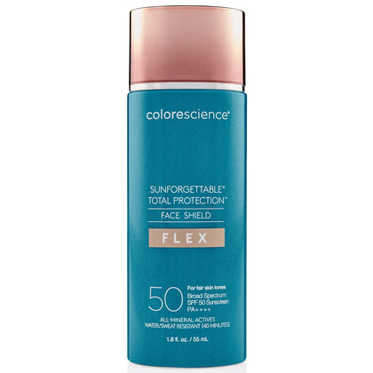 Colorescience Total Protection Face Shield Flex SPF 50, Zinc Oxide Formula, Fair, 1.8 fl. oz (Pack of 1)