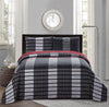 All American Collection New 3pc Plaid Printed Reversible Bedspread/Quilt Set (Full/Queen Size)