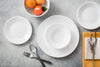 Corelle Vitrelle 18-Piece Service for 6 Dinnerware Set, Triple Layer Glass and Chip Resistant, Lightweight Round Plates and Bowls Set, Winter Frost White