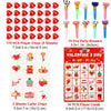 Valentines Day Bingo Game for Kids, Bingo Cards with 32 Players & 10 Pcs Party Blowers for Valentine Party Games, Valentine Crafts School Classroom Party Favor Activities,Holiday Party Craft Supplies