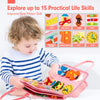 Busy Board - Montessori Toys for 2 Year Old Girl Bithday Gift - 7 in 1 Preschool Learning Activities with Life Skill, Alphabet, Number, Shape, Color, Animal, Weather - Toddler Travel Toys