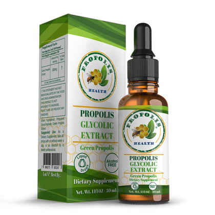 Green Propolis Extract Liquid - Brazilian Bee Propolis Extract Glycolic - 30 Days Supply - Alcohol-Free - Bee Propolis Liquid Supplement - Immune Support - Immunity Shots