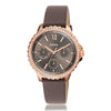 Fossil Women's Izzy Quartz Stainless Steel and Eco Leather Multifunction Watch, Color: Rose Gold, Grey (Model: ES4889)