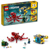 LEGO Creator 3 in 1 Sunken Treasure Mission Submarine Toy, Underwater Creatures Transform from Octopus tp Lobster to Manta Ray, Fun Sea Animal Figures, 31130