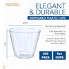 Prestee Small Clear Plastic Cup - 5 oz Plastic Cups - 200 Pack Small Plastic Cups - Hard Clear Cups - Clear Disposable Cups - Plastic Wine Cups - Plastic Cocktail Glasses - Plastic Drinking Cups